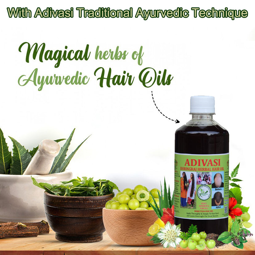 Adivasi Bhringraj Herbal Hair Oil (with adivasi traditional ayurvedic technique)